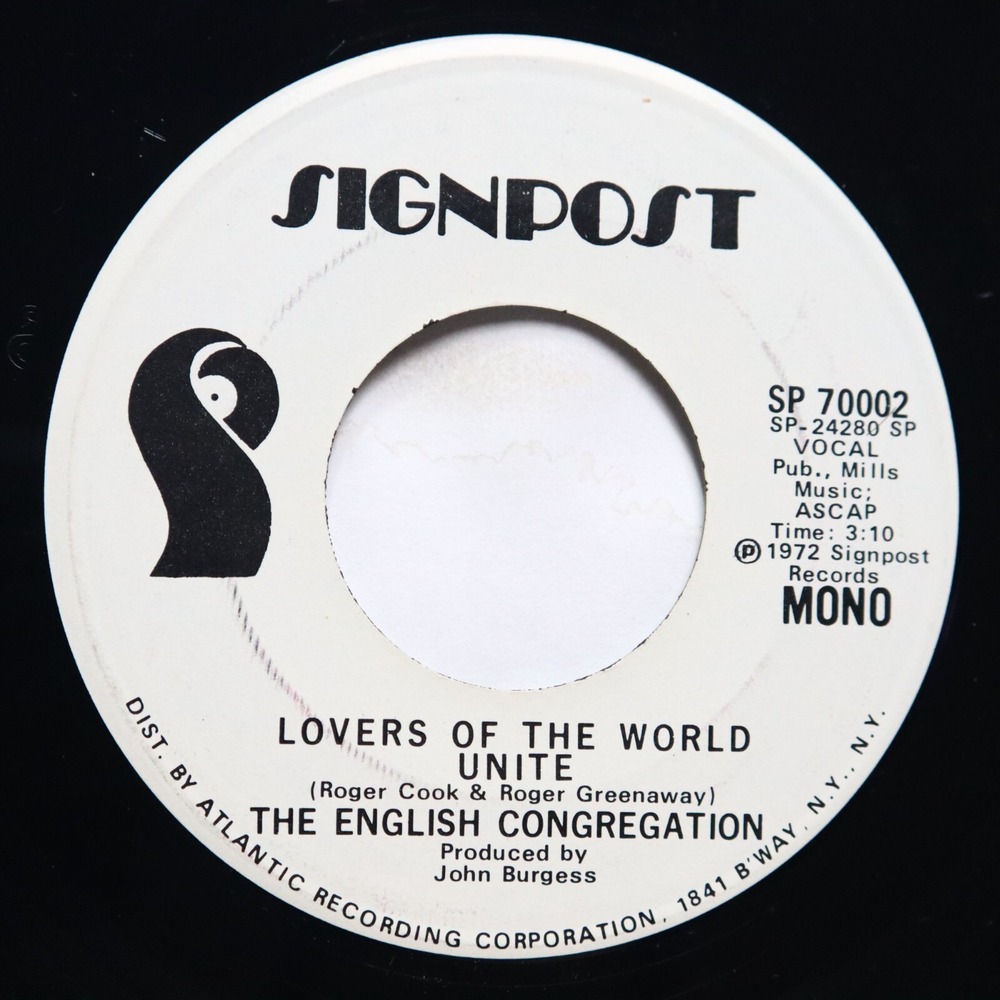 ENGLISH CONGREGATION - LOVERS OF THE WOLRD UNITE - ROCK 45 *PROMO*